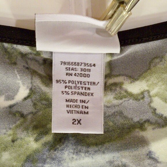 Jaclyn Smith, Black Blue Top, 2X - Picture 6 of 6